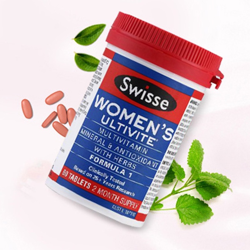 Viên Bổ Sung Vitamin Tổng Hợp Swisse Women's Ultivite Cho Nữ Giới 60 Viên