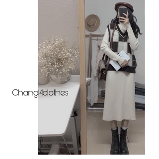 Váy len suông cổ 3phân