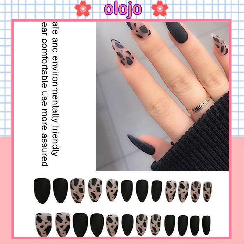 ⚜️Set 24 Móng Tay Giả Trang Trí Họa Tiết Da Báo