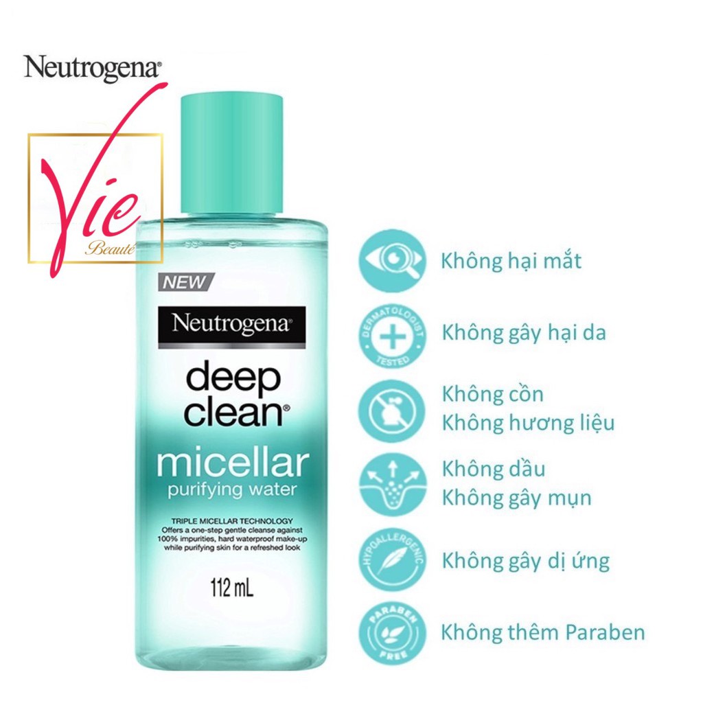 Nước Tẩy Trang NEUTROGENA thanh lọc và làm sạch sâu - NEUTROGENA Deep Clean Purifying Water Micellar