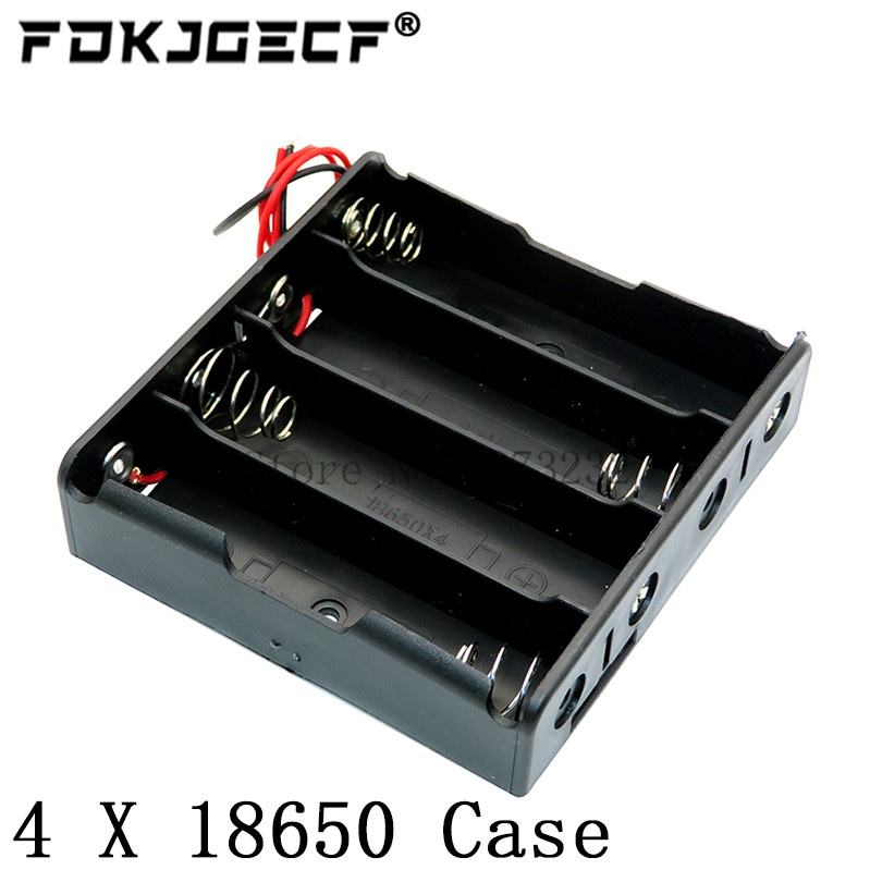 Hộp Đựng Pin Bằng Nhựa Màu Đen 1x 2x 3x 4x 18650 1 2 3 4 Ngăn Kèm Kẹp Dây Tiện Dụng