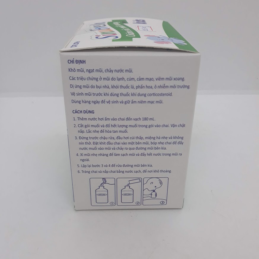 Muối rửa mũi cho bé từ 1 tuổi Sinufresh Kids, chính hãng Dược Cát Linh - mẫu mới cho trẻ - hộp 40 gói