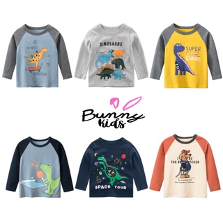 Áo thun dài tay Bunnykids áo khủng long cho bé trai chất cotton