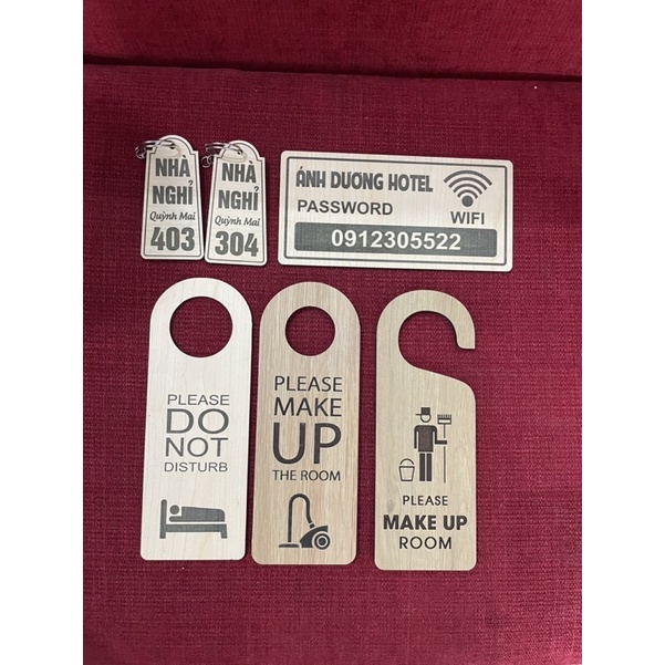 Biển bảng số phòng nhà nghỉ, khách sạn, homestay bằng gỗ giá rẻ lấy ngay Hà Nội
