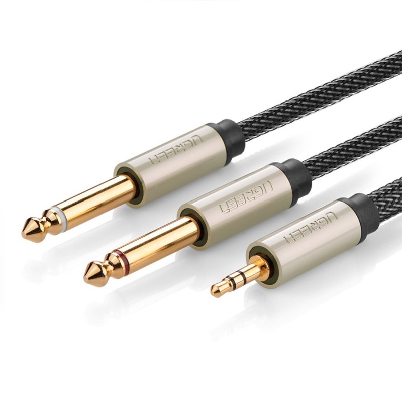 Cáp Audio 3.5mm to 2 x 6.5mm 3M Ugreen 10618