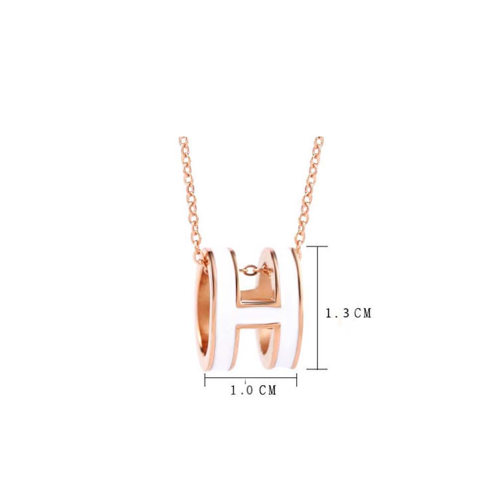 Dây chuyền bằng thép titan đính phụ kiện chữ H thời trang thanh lịch cho nữ