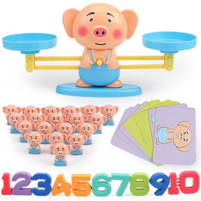 Bộ đồ chơi: Cân số học thông minh cho bé nhận biết số lượng- Cân thăng bằng - Vui toán học