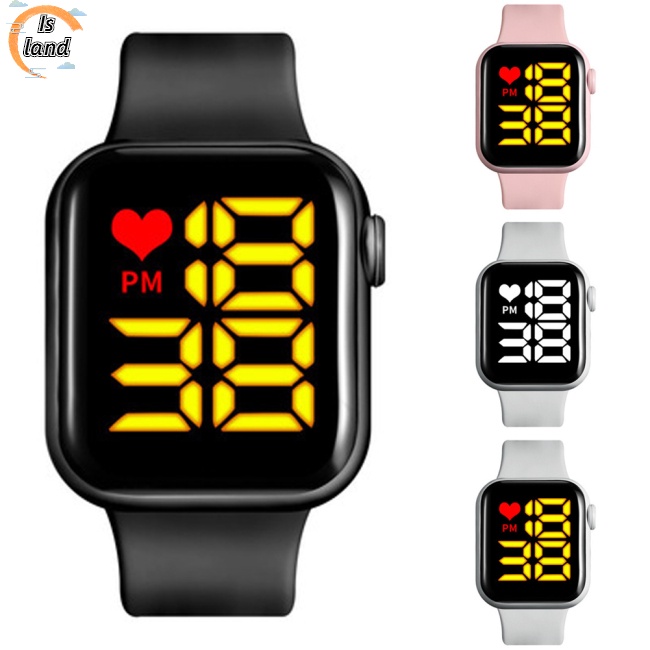 Đồng hồ thể thao thông minh màn hình vuông nhỏ chống nước có đèn led