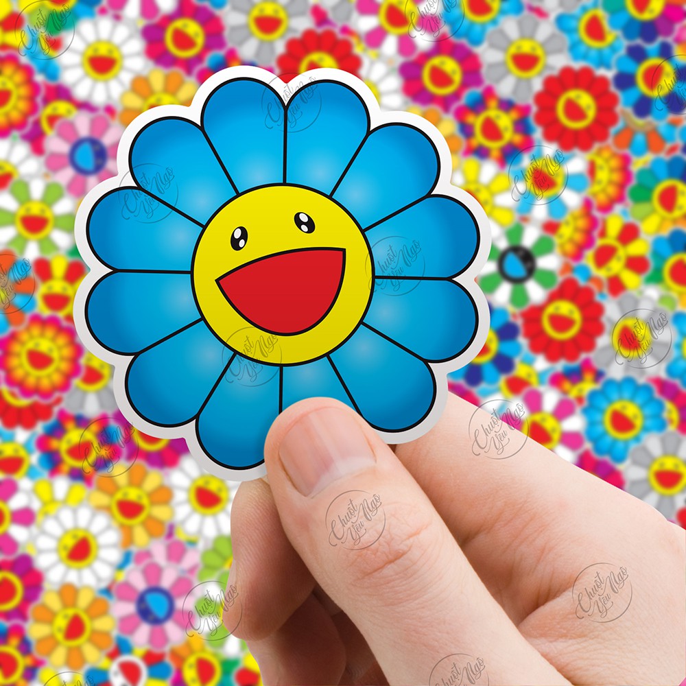 Bộ 20 sticker chủ đề Hoa Mặt Trời Hoa Cầu Vòng Kaikai kiki vui nhộn chống nước dán điện thoại, laptop,... | BigBuy360 - bigbuy360.vn
