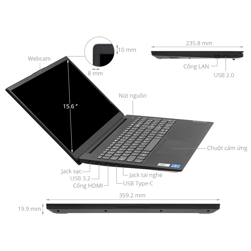 Laptop Lenovo V15 G2 ITL (82KB00R2VN)