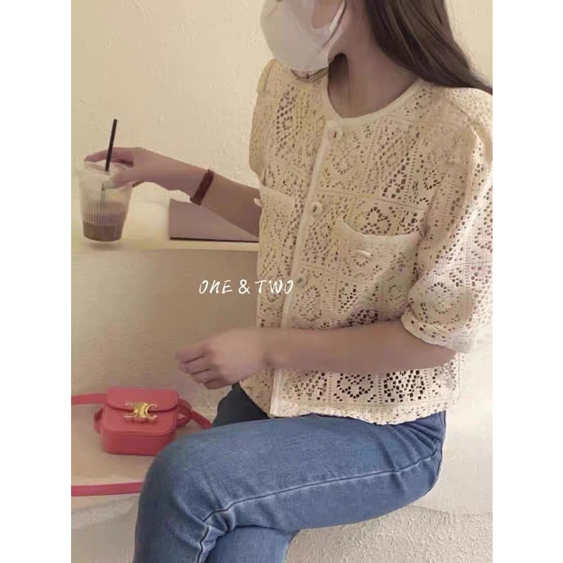 Áo Kiểu Phối Ren Dáng Ngắn Thời Trang Mùa Hè