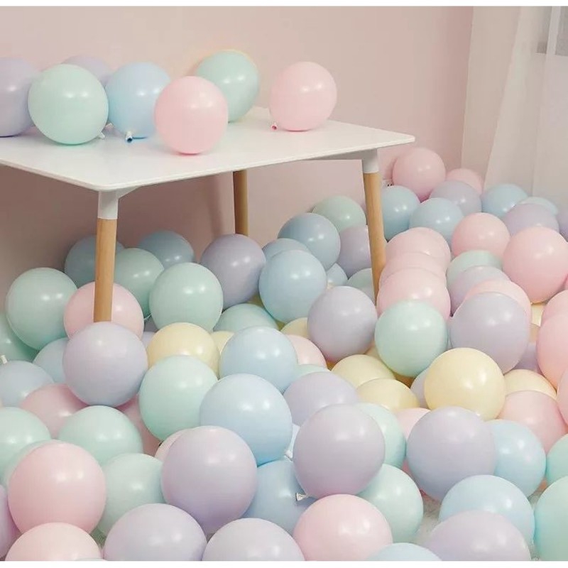 Set 100 bong bóng cao su màu macaron kích thước 10 inch dùng để trang trí tiệc cưới / sinh nhật