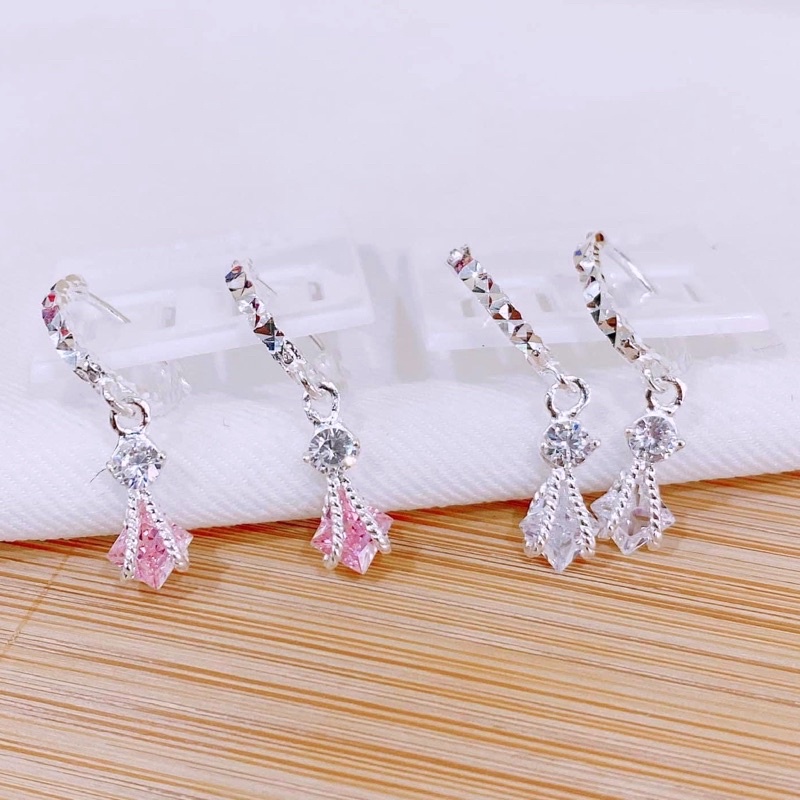 Bông tai bạc cho bé gái, hoa tai trẻ em sao hồng dễ thương Minh Thoa Silver