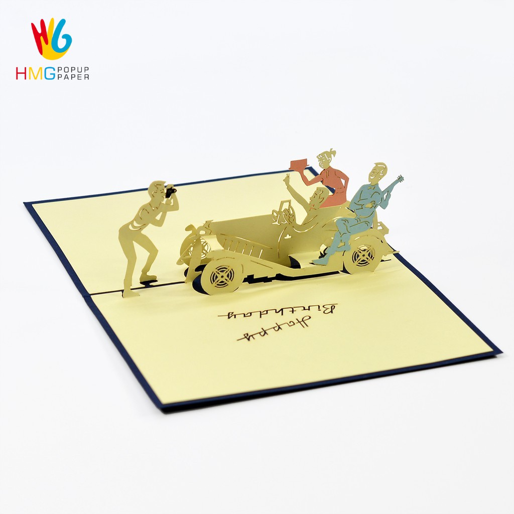 Thiệp Sinh Nhật 3D HMG Pop-up Card For Birthday, Thiết Kế Độc Đáo Tạo Bất Ngờ, Size 10x15cm