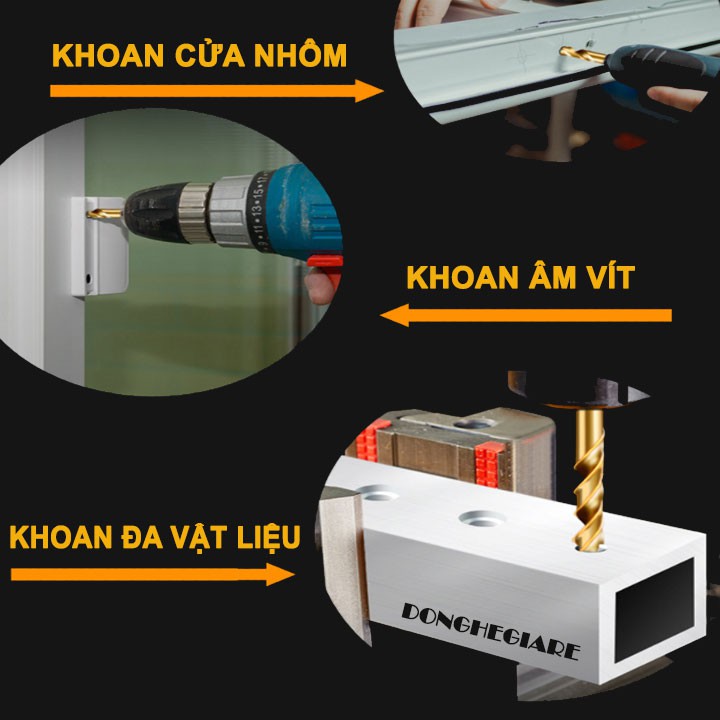 Mũi khoan ốc cấy âm gỗ 2 tầng dùng lắp cửa nhôm cửa nhựa đa năng
