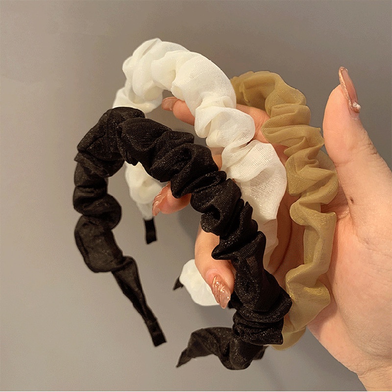 Băng Đô Cài Tóc Vải Xếp Ly Đơn Giản Thời Trang Hàn Quốc