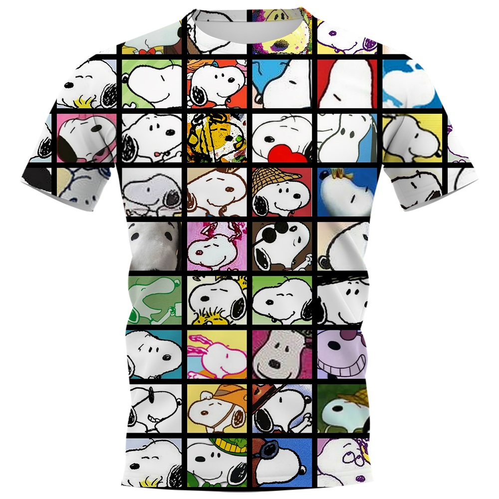 Áo thun tay ngắn in hình chú chó Snoopy hoạt hình 3D