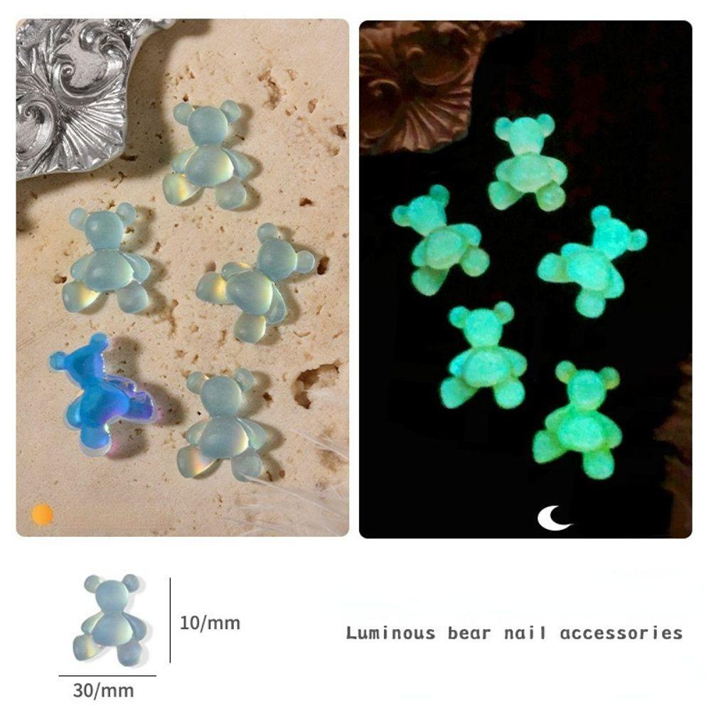 OCEANMAP Màu Sắc Phụ Kiện Trang Trí Móng Tay Dạ Quang Thay Đổi Màu Sắc DIY