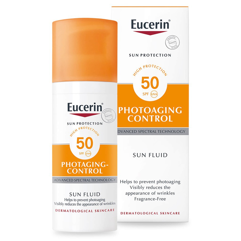 Kem chống nắng giúp ngăn ngừa lão hóa da Eucerin Sun Fluid Photoaging Control SPF50 50ml