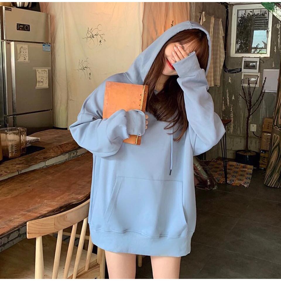 Áo Hoodie Trơn Màu Xanh Biển - Hoodie Blue Basic