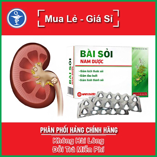 BÀI SỎI NAM DƯỢC - Hỗ Trợ Giảm Kích Thước Sỏi, Giúp Lợi Tiểu, Bài Sỏi Hộp 40 Viên