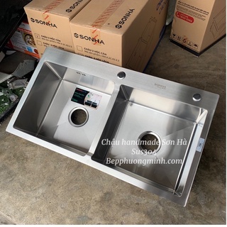 Chậu rửa bát Sơn Hà Cao cấp Handmade inox 304 [Sản phẩm chính hãng bảo hành toàn quốc]