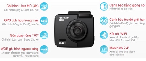 Camera hành trình ô tô vietmap c61
