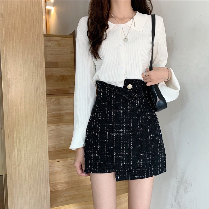 Korean fashion irregular high waist small incense skirt | BigBuy360 - bigbuy360.vn