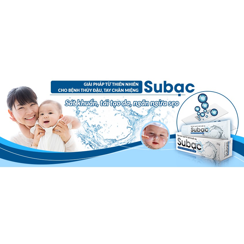 Gel SuBạc - Giúp sát khuẩn, tái tạo da, ngăn ngừa sẹo. Hỗ trợ điều trị tay chân miệng, thủy đậu, zona, herpes (Tub 25g)