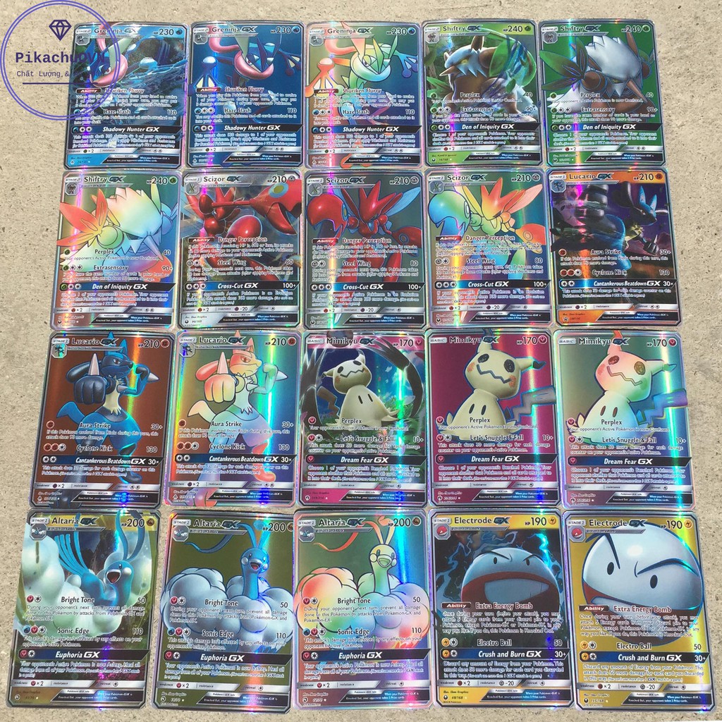 Bộ Thẻ Bài Pokemon TCG 100 Thẻ Bài Pokemon GX MEGA EX Chơi Đối Kháng 100F(100GX) New Đẹp