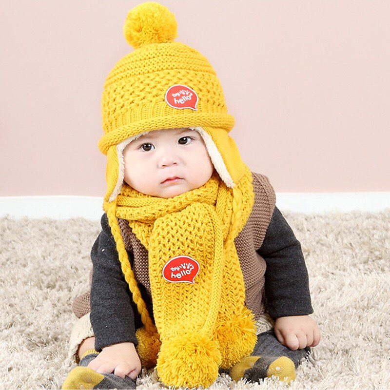 Mũ len cho bé, mũ len gấu ngộ nghĩnh đáng yêu 3- 24 tháng - BOBBI VN