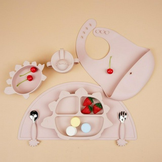 Set ăn dặm cho bé silicon đế hít chống đổ