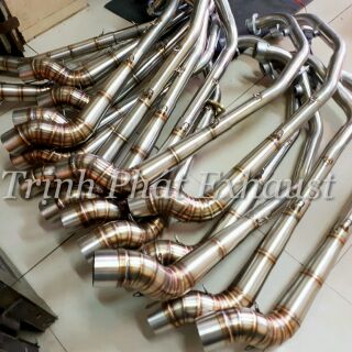 Cổ pô 2 khúc mẫu cong STB vân titan