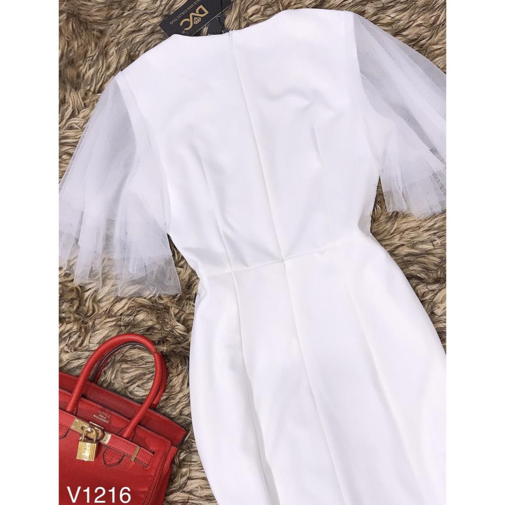 Váy trắng tay voan V1216 - ĐẸP SHOP DVC ( Ảnh mẫu và ảnh trải sàn do shop tự chụp ) *