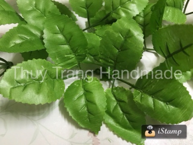 10 cặp lá hoa hồng vải (1 cặp 6 lá) trang trí hoa giấy, hoa voan