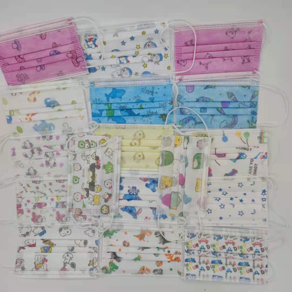 Bộ 50 Khẩu Trang 3 Lớp Dùng Một Lần Chống Bụi In Họa Tiết Dành Cho Người Lớn Và Trẻ Em