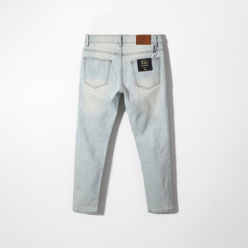 |Hẻm Store| Quần Jean nam, quần bò nam SATOSHI SAQJ24 dáng ôm màu xanh wash basic co giãn nhẹ mặc thoải mái | BigBuy360 - bigbuy360.vn