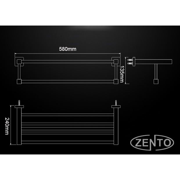 Giá để đồ kết hợp treo khăn inox 304 Zento HC1266