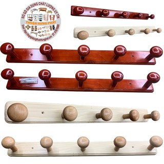 MÓC TREO QUẦN ÁO-LOẠI NGANG 5 NÚM GỖ NHẬP KHẨU