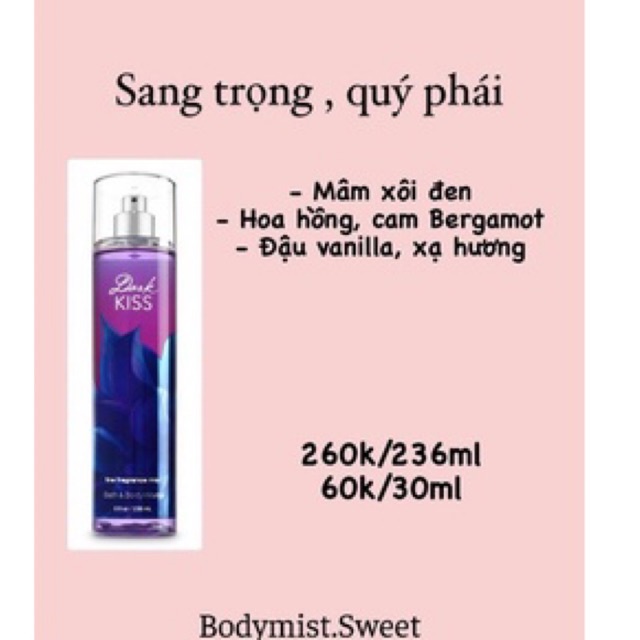 XỊT THƠM TOÀN THÂN FULL DARK KISS 236ml