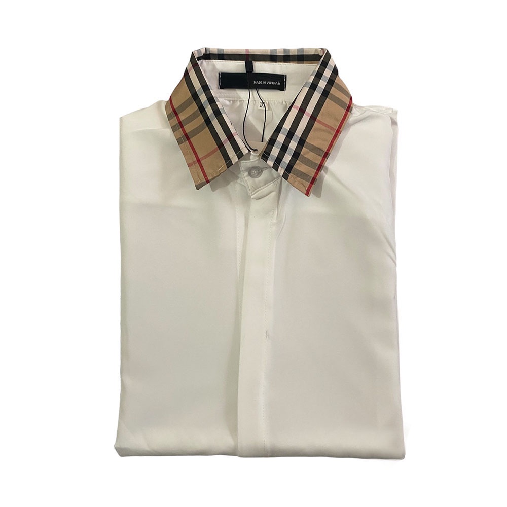 Áo Sơ Mi Nam Dài Tay Trắng Phối Kẻ Vải Lụa Cao Cấp Form Body Phong Cách Hàn Quốc 69