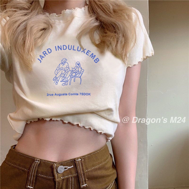 Áo Thun Tay Ngắn In Chữ Phong Cách Hàn Quốc Thời Trang Mùa Hè 2022 Cho Nữ