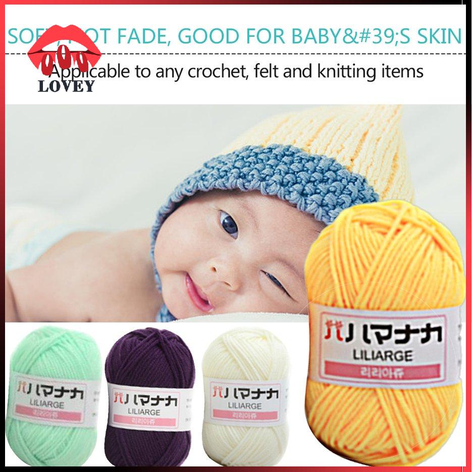 Cuộn len mini cotton sữa dùng làm len móc thú bông/ mũ/ quần áo trẻ em