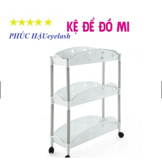 Kệ 3 tầng để các vật dụng làm bếp, đồ nail đồ mi, xe cứng cáp nhỏ gọn có bánh xe duy chuyển tiện dụng