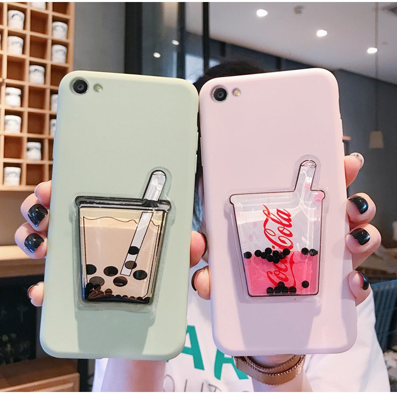 Ốp lưng iPhone 12 mini 11 Pro X XS XR Max 6 6s 7 8 Plus SE 2020 Candy Solid Color Pearl milk tea Soft Case Cover