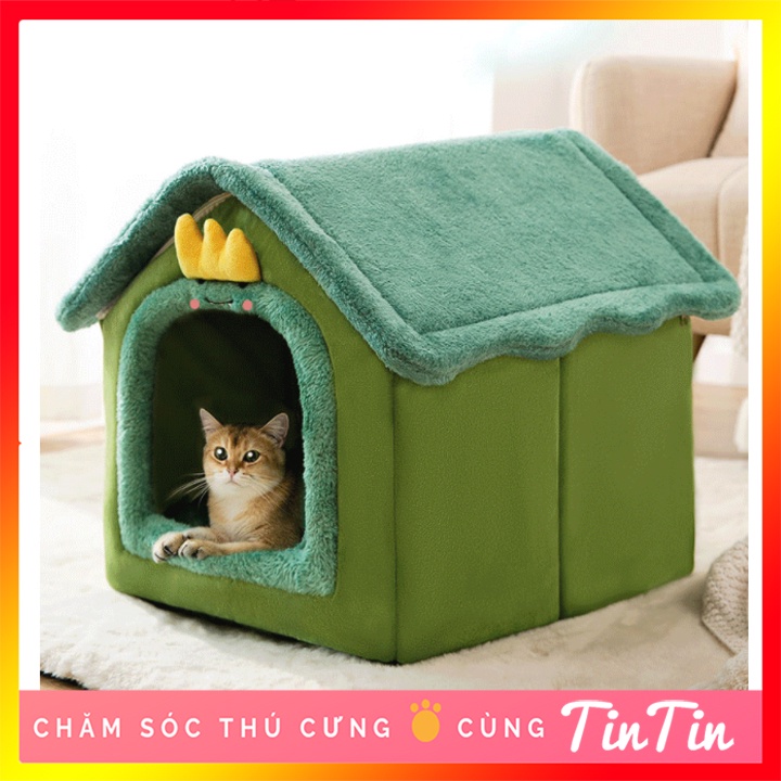 Nhà Đệm Cho Chó Mèo Thú Cưng Kiểu Nhà Chuồng  - Ổ Đệm Nằm Gấp Gọn Cho Chó Mèo #Tintin Pet Store