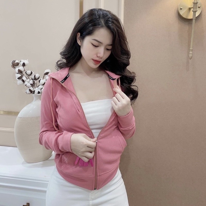 Áo khoác gân sọc y 6 túi