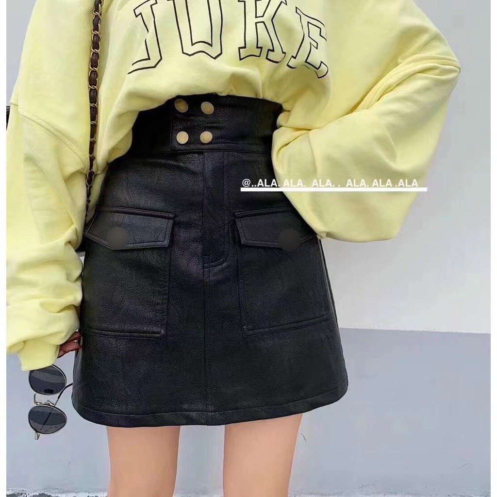 Chân váy da dáng chữ A thiết kế đơn giản hợp thời trang nữ tính 🔥By steven.factory | BigBuy360 - bigbuy360.vn
