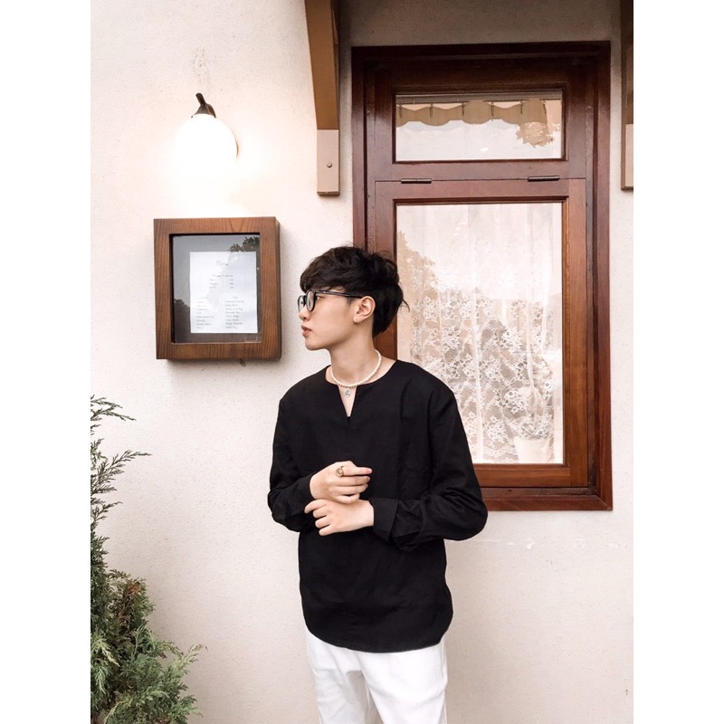 Áo linen cổ V dành cho TOMBOY SB TRANSGUY 🏳️‍🌈