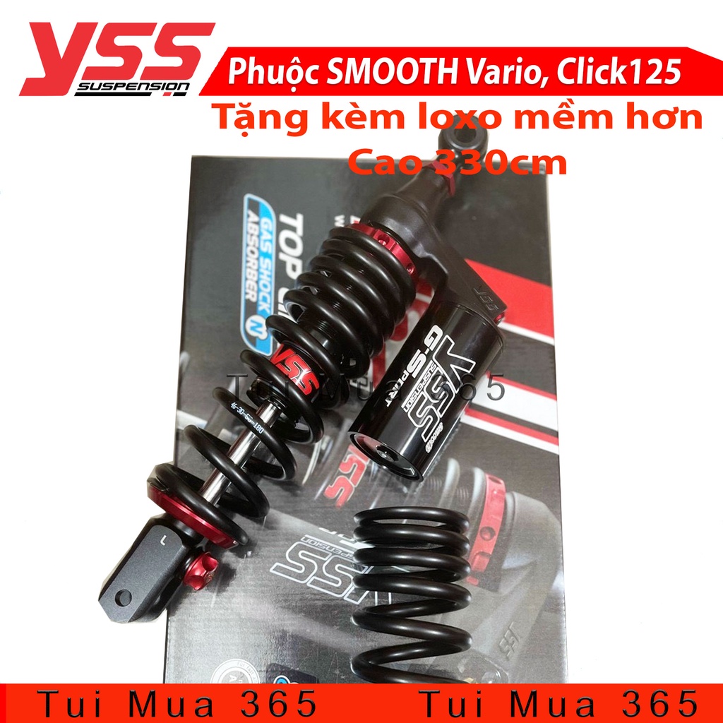 PHUỘC YSS SMOOTH G-SPORT Click/Vario/Vision/Lead/SH Mode (Đen) Tặng kèm lò xo mềm hơn